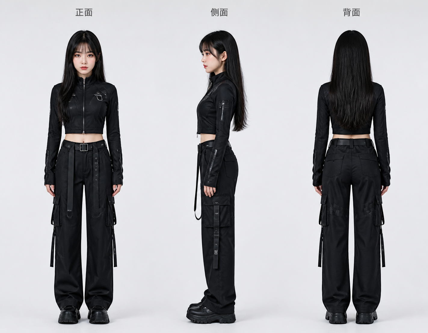 模特服装三视图